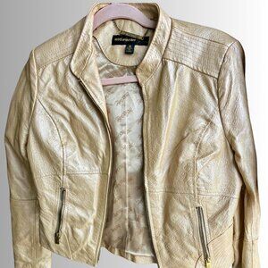 Gold leather Jacket